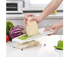 JUSTDOLIFE 9PCS Affettaverdure Manuale Multifunzionale 5 in 1 Sbucciatore di Verdure Grattugia