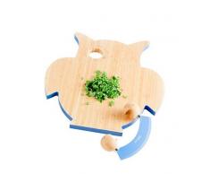brandani 55413 tagliere gufo bamboo con mezzaluna antiaderente acciaio inox CM 33X31