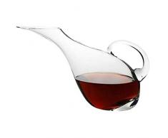 Decanter per vino – 100% senza piombo con manico inclinabile in vetro di cristallo, caraffa soffiata a mano per vino rosso