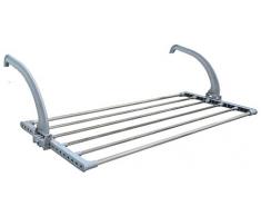 EYEPOWER Stendino per Biancheria da Appendere al termosifone Anta Balcone 82x32x20,5cm Stendibiancheria portasciugamani richiudibile Pieghevole in Acciaio