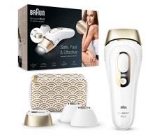 Braun Silk-expert Pro 5 Epilatore Luce Pulsata Con Testine di Precisione, Alternativa al Laser, Riduzione Peli fino a 6 Mesi, Custodia Viaggio, Idea Regalo, PL5137MN Bianco e Oro
