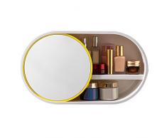 IHEHUA Rack Rack da parete Punch- WC Bagno Lavabo portaoggetti Specchio Box di stoccaggio Vanity WC Bicchiere e bottiglia Grande bicchiere da tè ghiacciato con manico