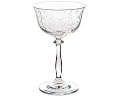 Coppa da champagne, bicchiere per cocktail, bicchiere champagne "PETITE DAISY" 200ml, trasparente, vetro di alta qualità, stile moderno (GERMAN CRYSTAL powered by CRISTALICA)