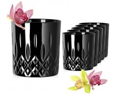 PLATINUX Bicchieri neri con motivo a diamante, in vetro, 250 ml (max. 300 ml)