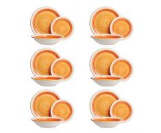 KASANOVA Servizio 18 piatti Deep arancione