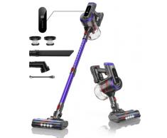 Buture Aspirapolvere Senza Fili, 33Kpa/400W Scopa Elettrica Senza Fili Potente con Display Touch e LED, 55Mins Batteria Rimovibile, 4 in 1 Aspirapolvere per Peli Animali/Pavimenti/Tappeti/Divano