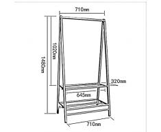 Stendibiancheria piegante della lega di alluminio / singolo cremagliera dell'interno / doppio del cappotto di Palo di Palo / scaffale di secchezza del balcone della camera da letto del pavimento ( Colore : A , dimensioni : 2# )