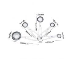 Cucchiaio dosatore, 5 pezzi/set cucchiaio dosatore in acciaio inox tazze caffè cucchiaio misurino cucina utensili per ingredienti liquidi secchi cottura