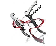 Cavatappi Professionali Apribottiglie Vino, Cavatappi da Sommelier, Tagliacapsule, Cavatappi del Cameriere Apri Bottiglia Accessori del Vino e Regali