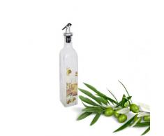 Oliera Bottiglie Vetro, 500ML Olio Aceto Dispenser Bottiglie, Oliera con Salvagoccia Bottiglie con Scala Trasparente di alta qualità, Adatta in Cucina e BBQ, per olio e aceto, salvaspazio.