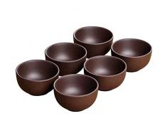HonHeam Tè cinese Tazza da degustazione di tè viola sabbia minuscola tazza da degustazione mini tazza da tè viola sabbia kung fu tazza da tè tazza in ceramica set di 6 tazze (viola)