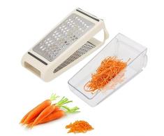 HERCHR Grattugia Formaggio con Contenitore, Grattugia Manuale per Formaggio con Contenitore, Trita Formaggio In Acciaio Inox Con Contenitore Trita Formaggio Per Verdure, Zenzero, Patate