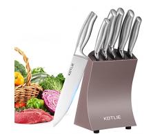 Coltelli da Cucina Professionali,KOTLIE Set Coltelli da Cucina,5 Pezzi Coltelli da Cucina con Ceppo Coltelli,Acciaio Inossidabile Porta Coltelli Cucina