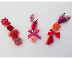 12 Segnabicchieri e Segna Calici SoloMIO In Tonalità Rosso, Arancio e Fuxia Artigianali