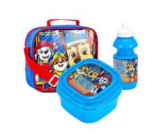 Paw Patrol Keep It PUP - Set di 3 borse per il pranzo isolate blu, contenitore per panini e bottiglie, per scuola e viaggio