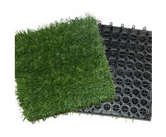 PAVIMENTO 10PZ PIASTRELLA MOQUETTE PRATO SUPPORTO RESINA 31X31 MATTONELLA