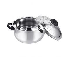 Cabilock Per La Pasta Pentola di Acciaio Inox Pentola Pasta Fornello Metallo Noodle Pentola di Cottura per Ramen Uovo Pasta Gnocco Zuppa di Polenta