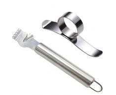 Limone Grattugia, NALCY Arance Pelapatate, Gratta Limone Sbuccia Arance Pelapatate Limone in Acciaio Inox Adatto per Cucina Domestica Bar Cocktail Party (2 Pezzi)