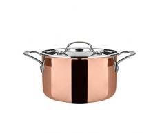 Casseruola alta Luxor in rame da 21,6 cm, con coperchio Rame