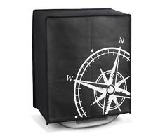 kwmobile Cover Protettiva Compatibile con Thermomix Bimby TM5 / TM6 - Copertina Antipolvere Cooking Blender Bussola Vintage Bianco/Nero