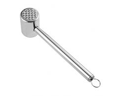 HEMOTON Martello per Batticarne Martello per Batticarne in Metallo Inossidabile per Bistecca Pollo Pesce Maiale Doppio Lato