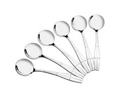 Callyne Cucchiai da minestra rotondi in acciaio inossidabile da 12 pezzi, cucchiaio da brodo da brodo