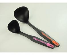TUPPERWARE Mestolo Tecna nero arancione + Mestolo Piccolo Tecna C62 rosa nero