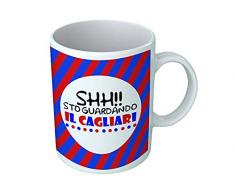 Bulabadoo Tazza Calcio - Shhh, STO Guardando Il Cagliari - Cagliari - Tazza Cagliari - Calcio Gadget - Tazze Squadre Calcio - Gadget Cagliari - Gadget Calcio - Regalo Tifoso Cagliari