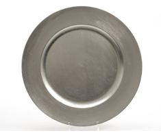 Piatto Plastica Decorato Ø 33 cm (Argento)