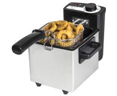 Cecotec Friggitrice elettrica con olio CleanFry 1,5l. 1000 W, capacità 1,5 L, 190ºC, ciotola smaltata lavabile in lavastoviglie, filtro OilCleaner per mantenere lolio pulito