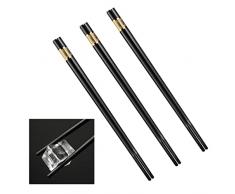 Bacchette in Fibra di Vetro da 3 Coppie,Bacchette ​Cinesi,Bacchette Antiscivolo,Bacchette in lega,Bacchette Giapponesi,Lavabili in Lavastoviglie,