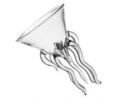 DOITOOL - Bicchiere da cocktail creativo con polipo, ideale per whisky/Margarita, per cucina, bar, feste, matrimoni, trasparente