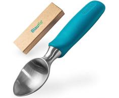 BlauKe Cucchiaio per Gelato in Acciaio Inox – Dosatore Professionale per Gelato con Comoda Impugnatura in Gomma Antiscivolo – Porzionatore per Gelato Lavabile in Lavastoviglie – Ice Cream Scoop