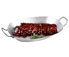 CHG set 319 – 56 padella di ferro, ovale, Ferro, Argento, 37, 5 X 27, 5 X 4, 5 cm