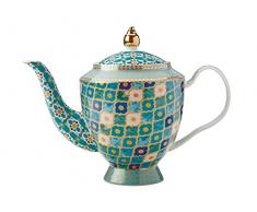 Maxwell & Williams Teas & C’s Kasbah Teiera in Porcellana con Infusore per Tè in Foglie, Confezione Regalo, Color Verde Menta, 5 Tazze (1 Litro)