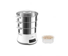 Tefal VC502D10 Convenient Deluxe Vaporiera elettrica, 8 Programmi, Touch screen, 3 Livelli, Acciaio Inox