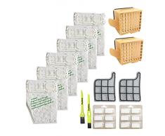 Italdos Kit 6 Sacchetti compatibile per Folletto VK135 VK136 incluso 6 Sacchetti + 2 Griglia Motore + 2 Filtro Motore + 12 Profumi + 2 Spazzolini multiuso