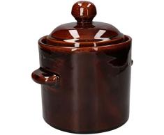 KOTARBAU® Pentola per fermentazione in gres con coperchio ermetico e canalina per acqua, 1,8 l