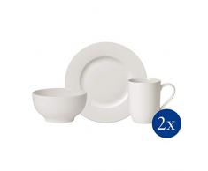 Villeroy & Boch 10-4153-7041 For Me Set da Colazione per 2 Persone, Porcellana dal Design Purista Bianco, 6 Pezzi