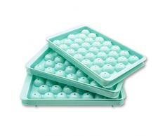 Ghiaccio stampo |99 Cubetti ghiaccio a sfera |Stampo Ghiaccio 24,5 * 14,5 * 3 cm |Stampi ghiaccio Salvaspazio e Impilabili |Stampo silicone per Cocktail, Bevande, Ice Coffe, Succhi |Set da 3 pezzi