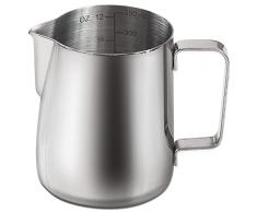 homEdge Brocca per caffè espresso da 350 ml, in acciaio inox con scala di misura