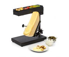 Klarstein Griglia per Raclette con Vassoio in Acciaio Inox, Piastra Raclette Formaggio Rotabile e Regolabile 1000W, Piastra Elettrica per Grigliare Carne e Formaggio, Piastra Grill per Interni
