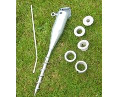 Supporto per ombrello, supporto per ombrello, supporto per ombrello, in metallo e punta a vite, Stendibiancheria rotante holder/stand/supporto, a vite per presa da terra in metallo