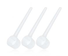 KQNM 3 pezzi 5g misurino grammi,Cucchiaio dosatore da 5g, trasparente con scala da 2 g, 3 g, 4 g