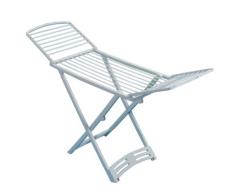 Gimi Zaffiro Stendibiancheria da Pavimento, Stendino a Cavalletto, da Esterno, con Ruote, Richiudibile, Spazio di Stenditura 20 m, in Resina 100%, 182 x 55 x 88 cm