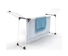 Gimi Dinamik 30 Stendibiancheria Estensibile, Griglia Centrale Telescopica Estensibile, In Acciaio, Bianco, 30 Metri di Stenditura, ‎8 x 56 x 122 cm, 5.5 Kg