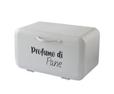 Baroni Home Portapane con Apertura Frontale e Chiusura Magnetica, Cassetta Pane Anti-Muffa in Metallo 34X19X17 cm Beige