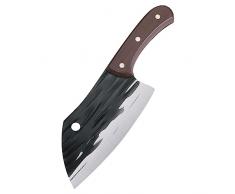 TJ POP Mannaia Coltello da Cuoco Cinese, Coltello da Cucina Professionale 15.6cm, Affilato Coltello da Carne, Lama in Acciaio 30Cr13 Spessore 2mm Per Cucina e Ristorante