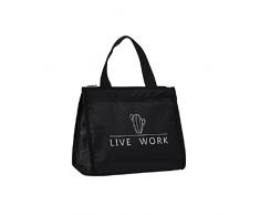 TZMY-EU Borse Bento Nero Borse Portapranzo Borse per Alimenti Isolati Tessuto Oxford Impermeabile Borse da Picnic per Donne Uomini Studenti,Picnic Scuola di Lavoro