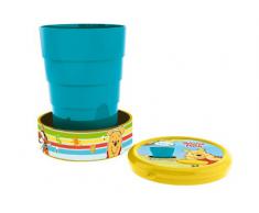 Bicchiere Winnie The Pooh In Plastica Richiudibile Ml. 210 - H = Cm. 8,5 Diam. Cm.6,7